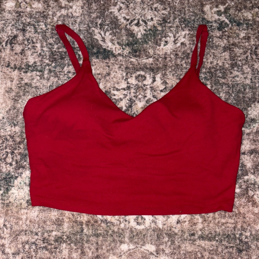 Athleta Red Cropped Tank Top